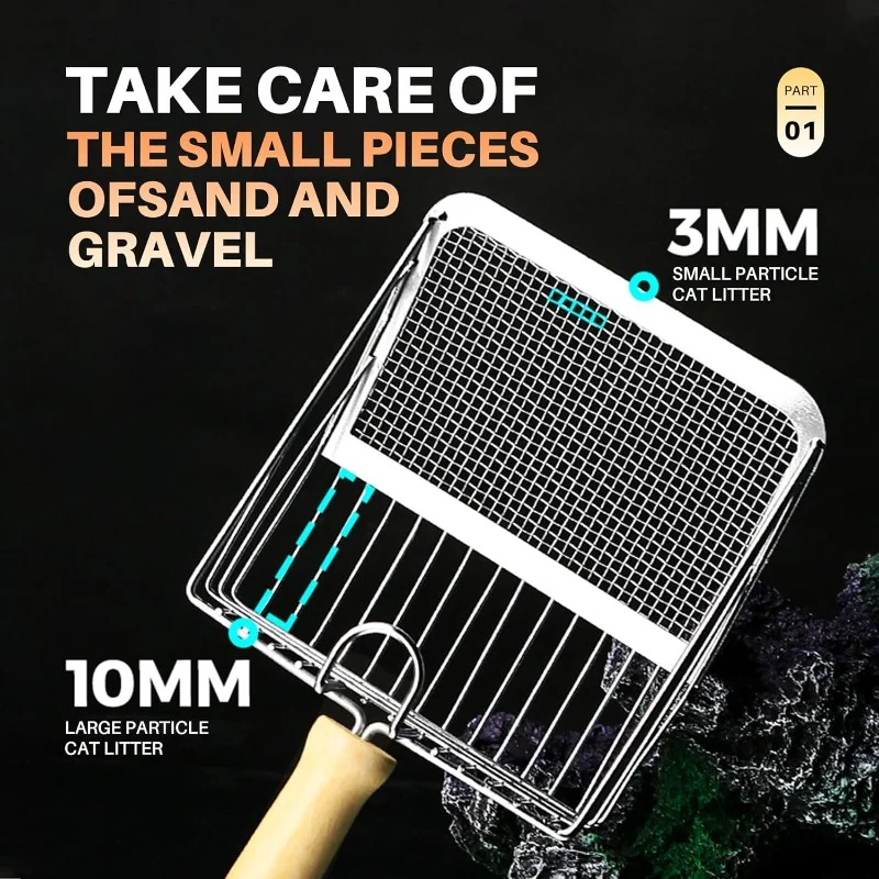 Cat Litter Shovel Cat Litter Spoon Stainless Steel Washable Kitten Litter Shovel Cat Toilet Cleaning Shovel Pet Cleaning Tool