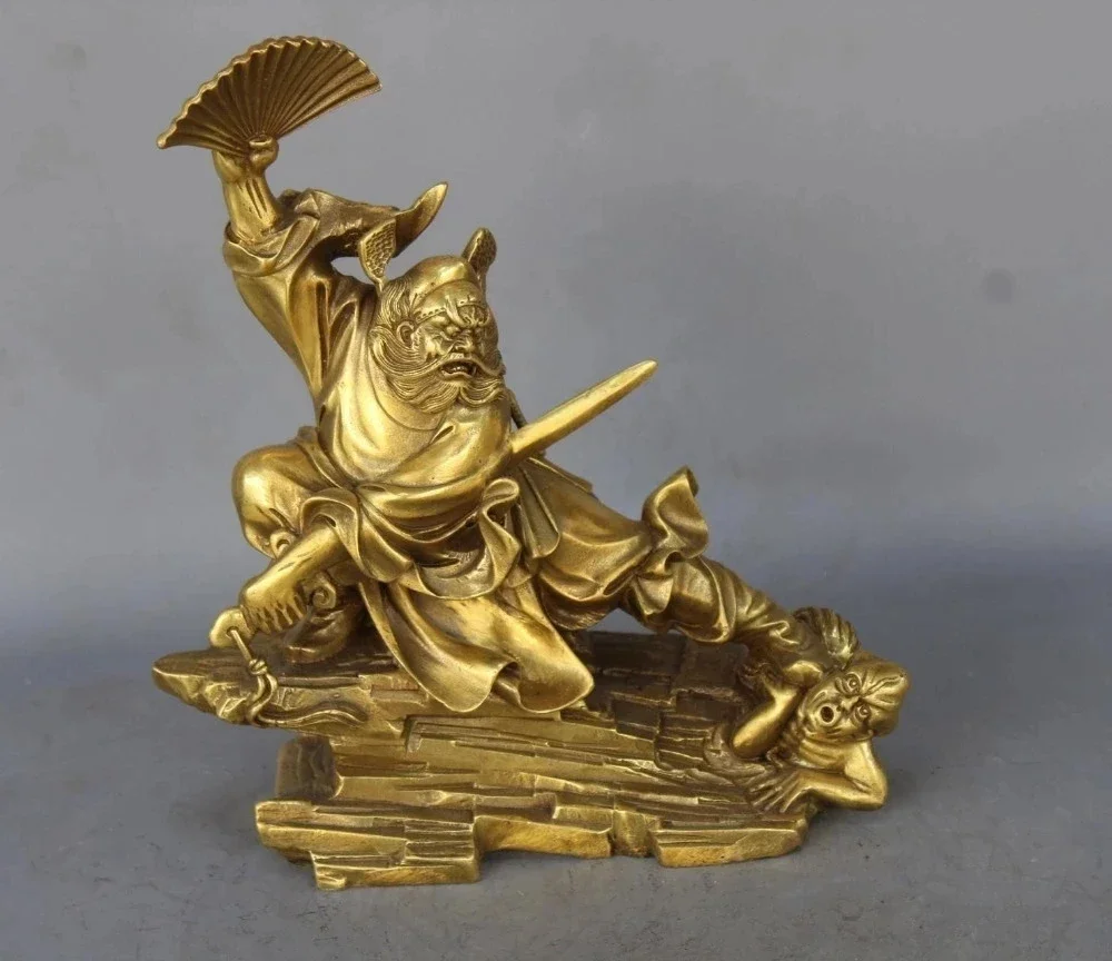 Chinese Copper Myth Immortal Zhong Kui ChungKuel God Catch Demon Devil Statue