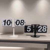 Vintage European Flip Clock -Automatic Mechanical Table Clock with Retro Balance Design | Silent & Elegant for Home&Office Decor