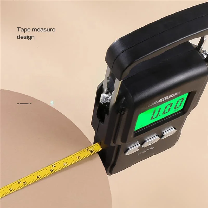 ABKW-Digital Hintergrundbeleuchtung Fisch Hängen Haken Skala 75Kg/10G Maßband Tragbare Digital Waage Mit 1M Lineal