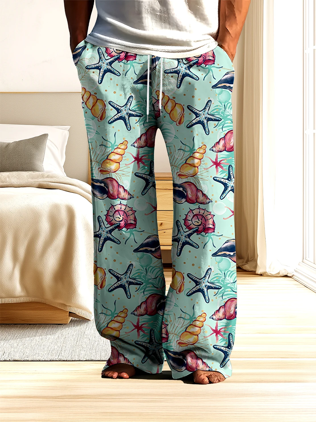 Lange Straßenhose für Herren mit 3D-Digitaldruck, locker und bequem, ohne Verblassen, schnell trocknende Freizeithose für Frühling und Herbst.