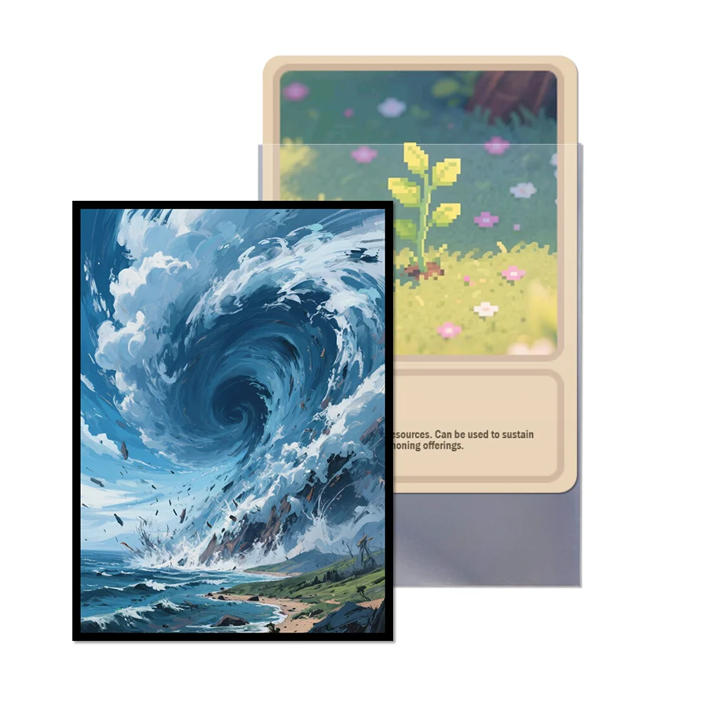 Standard Size Card Sleeves Island Ultra Clear Front Matte Finish Back Tear Resistant Clear Card Sleeves Matte Art Sleeve for MGT