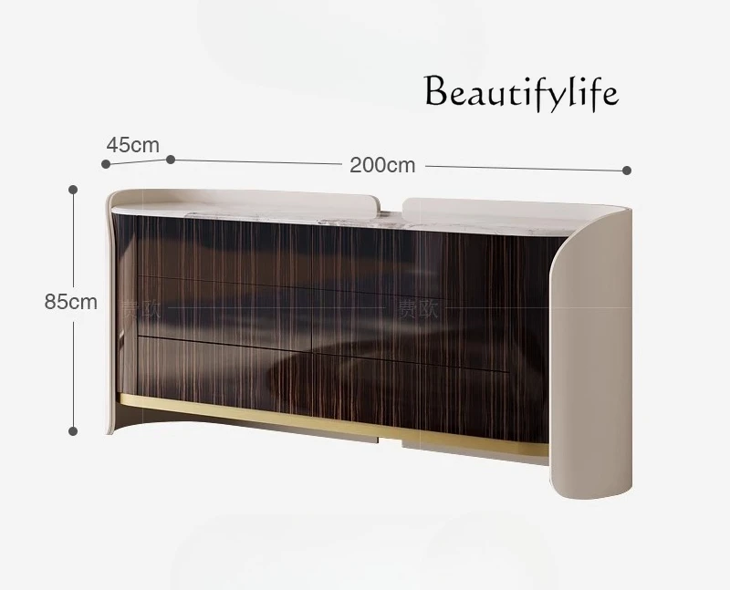 

Premium cabinet Italian wood grain paint marble dining side cabinet Bedroom bedside drawer storage porch cabinet