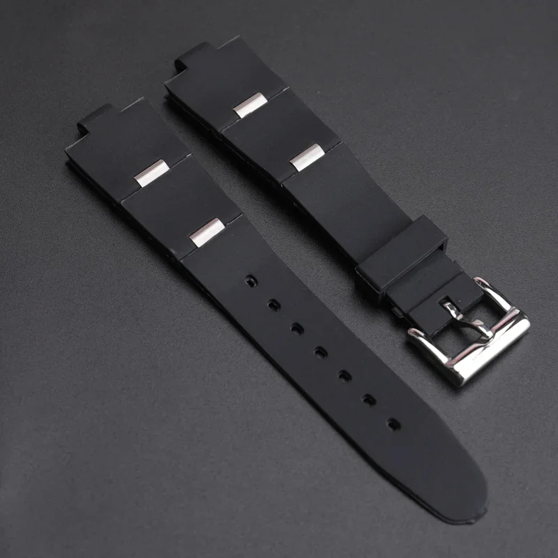 For Bulgari Men Women Soft Comfortable Waterproof Watchbands Rubber 22MM 24MM Fold Black Dust Free Silicone Watch Strap