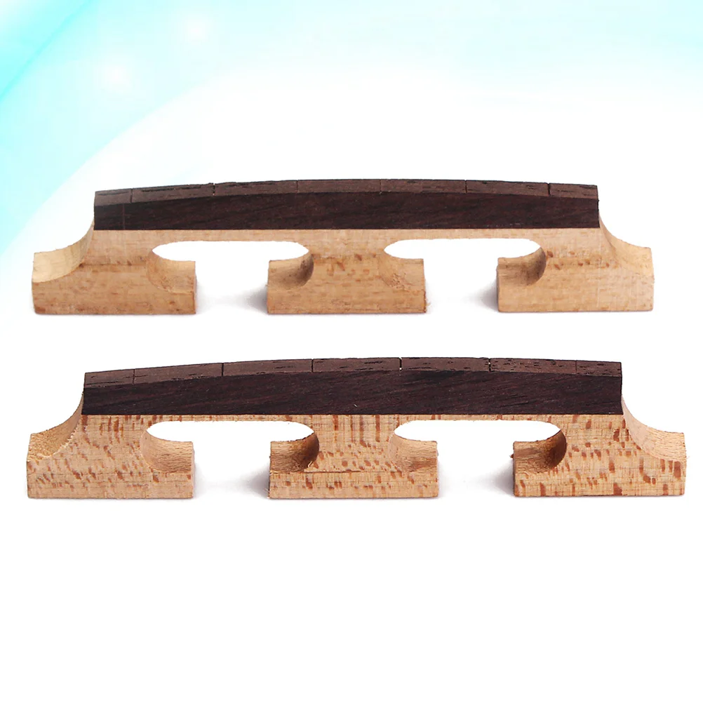 2 PCS 6 Strings Banjo Bridge Rosewood Three Legged String Instruments Parts for Ukulele Guitar Banjo