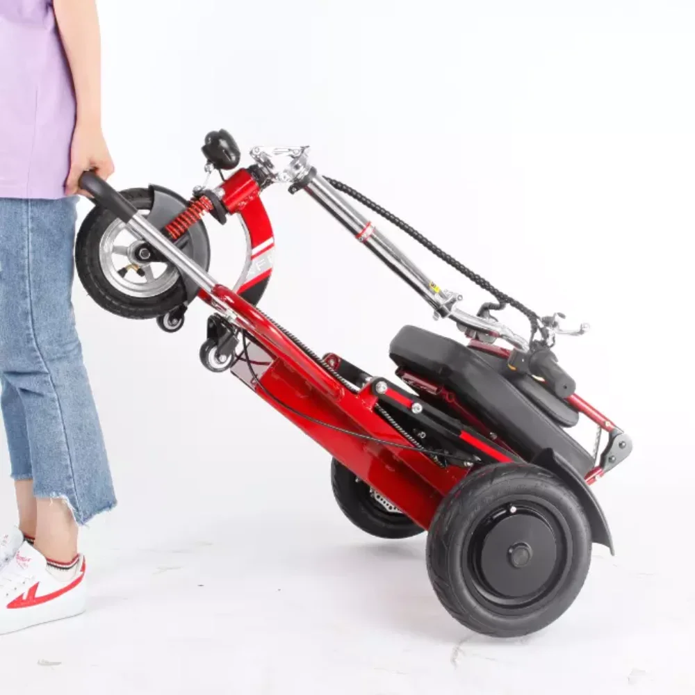 

Lightweight Brushless Handicapped Tricycle 3 Wheel Portable Foldable Electric Mobility Scooter for Elderly