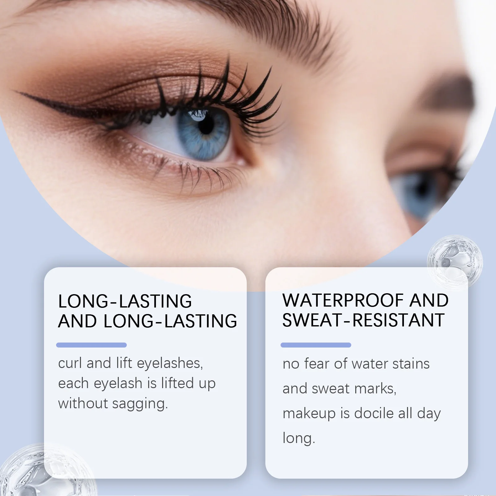 Mascara nero Volumizzante a lunga tenuta Rovesciato Impermeabile Crema per ciglia naturali ad asciugatura rapida Trucco resistente al sudore e a prova di sbavature