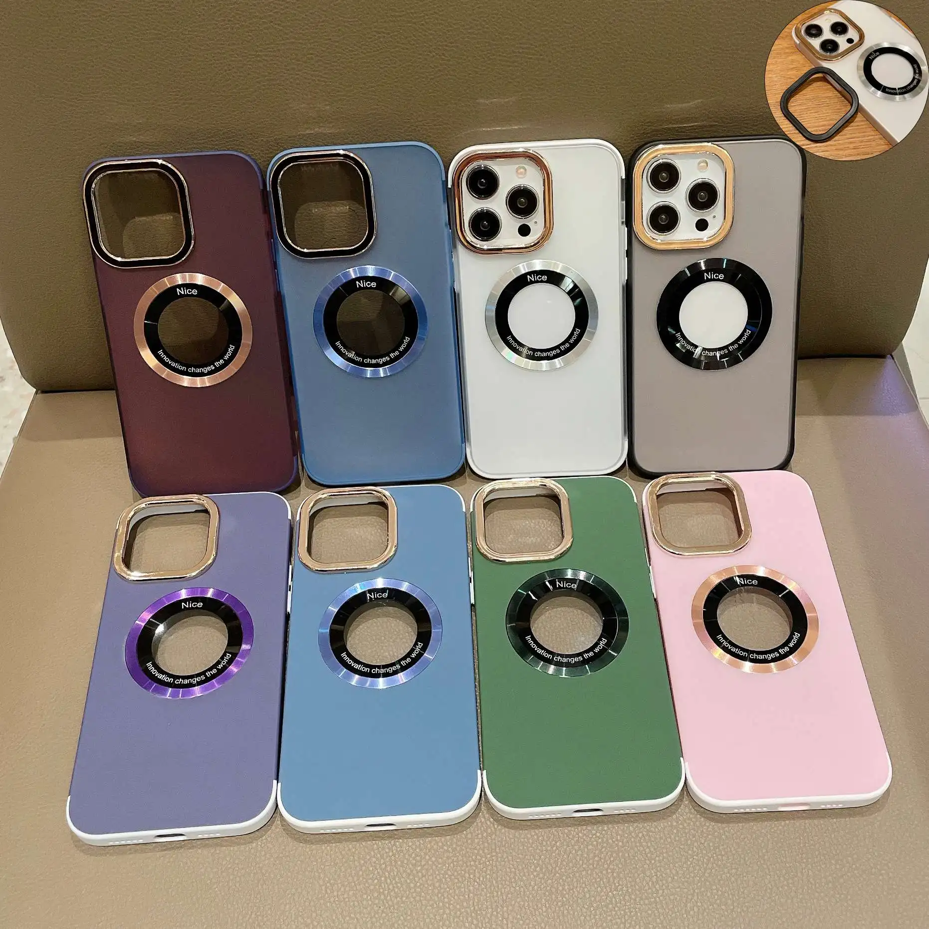 

Magnetic Frosted Back Phone Case for iphone 14 pro 12 13 pro max Electroplated camera Protection Magsafe CD Phone Cover