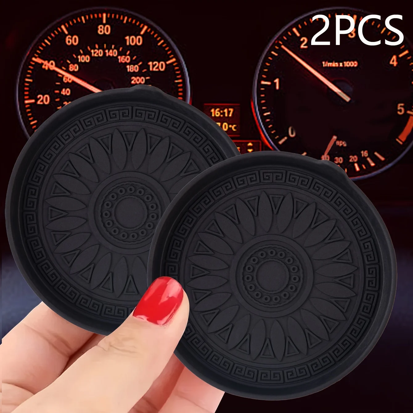 2PCS General Motors Water Cup Mat Interior Control Anti slip Mat Multi functional Car Cup Mat Fashion and Personalized Silicone