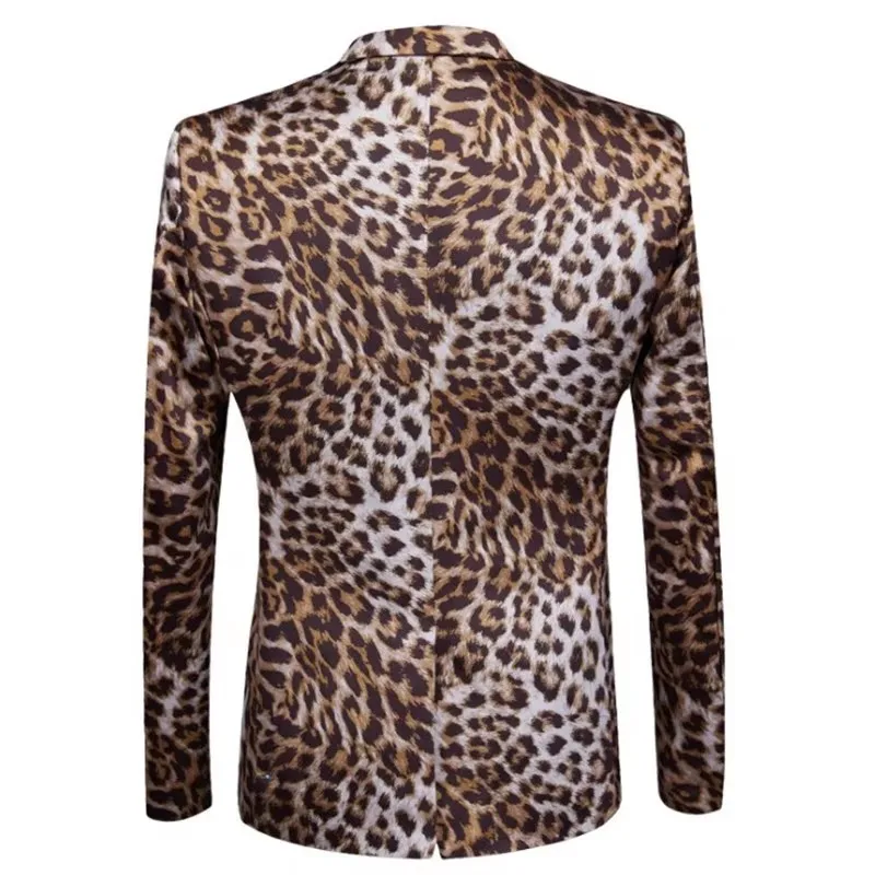 Hot Sale Leopard Print Men Suit Blazer Set With Pants 2025 Safari Suits For Men Performance DJ Jacket Luxury Singer Star Coat