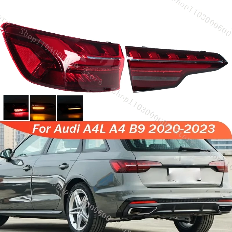 

Светодиодный задний фонарь автомобиля для Audi A4L A4 B9 2020 2021 2022 2023, указатель поворота, предупреждение о заднем ходом, задний фонарь, задний фонарь в сборе