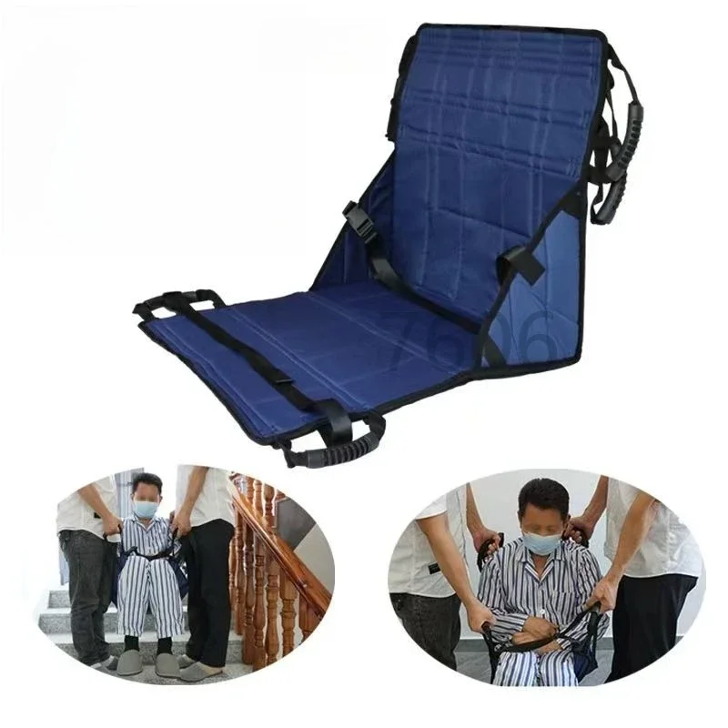 Simple Folding Stretcher Elderly Going Up Down Stairs Chair Backstraps Paralytic Patients Elderly Transport Transfer Belt Orange