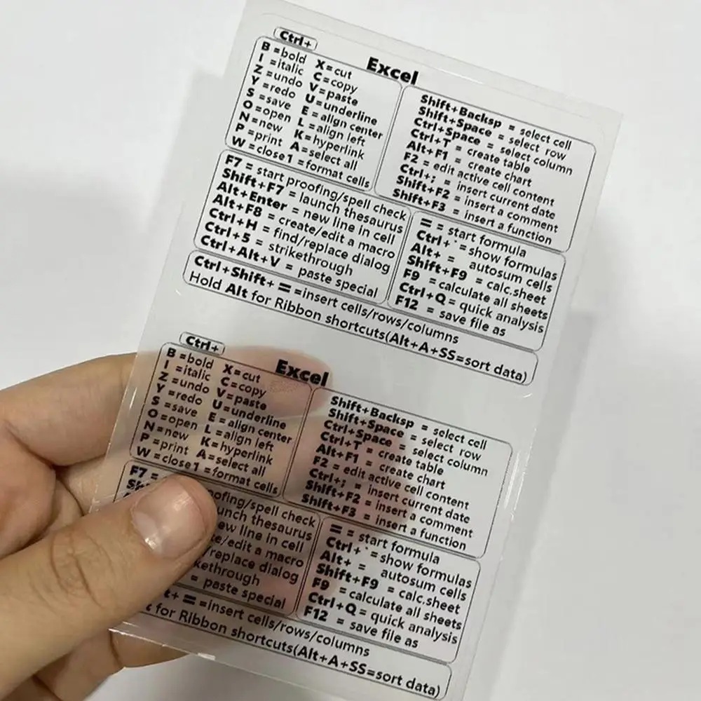 2Pcs Keyboard Shortcut Sticker For Mac OS Transparent Adhesive Laptop PC Reference Keyboard Shortcut Sticker For MacBook Air Pro