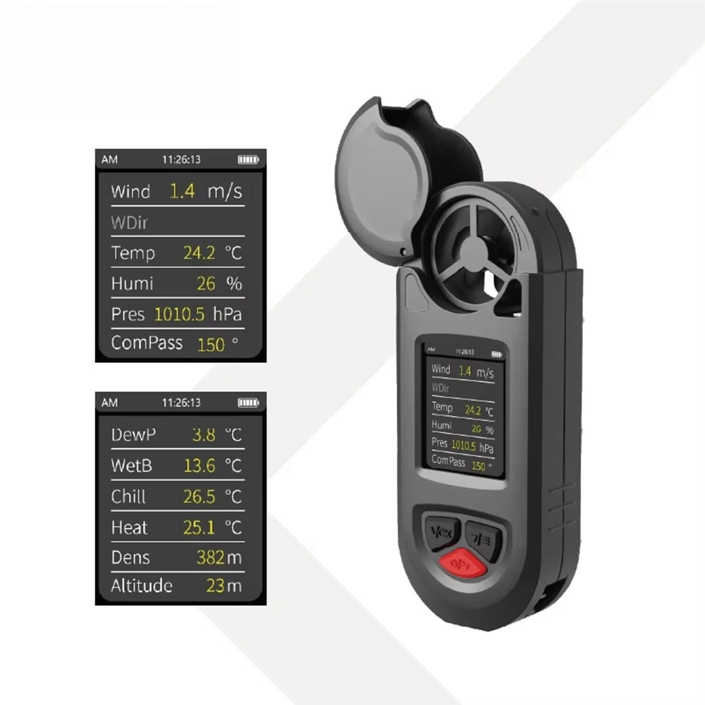 Waterproof weather meter, portable digital anemometer for extreme environmental monitoring