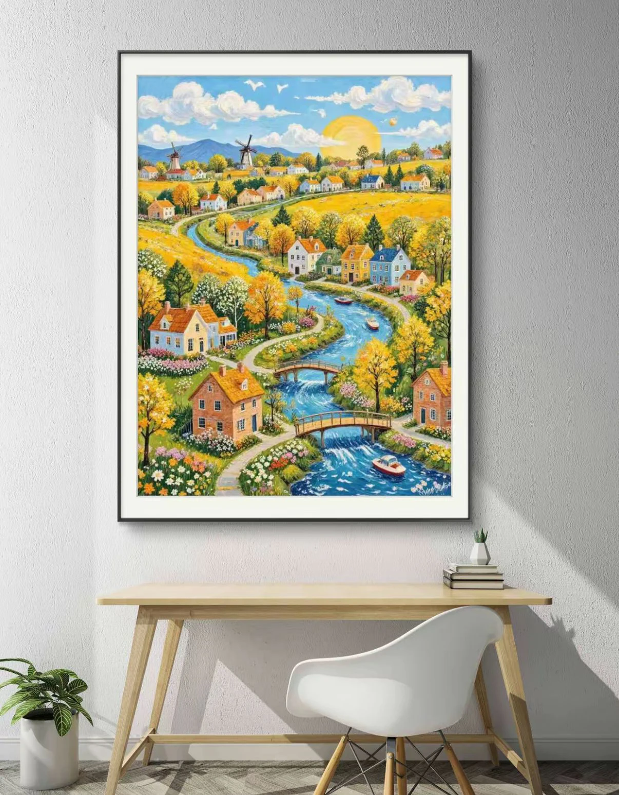 

14CT 9ct 75x95cm Countryside Embroidery DIY Chinese Style Printed Kits Cross Stitch Needlework Home Decor Crafts