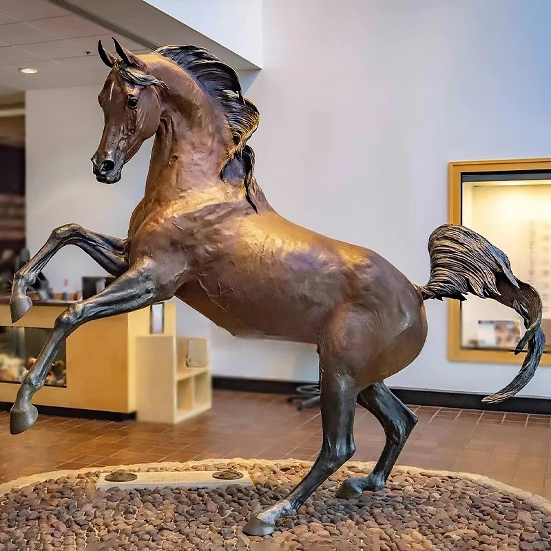Galloping Bronze Horse Model Casting Metal Craft Display Bronze Artifact