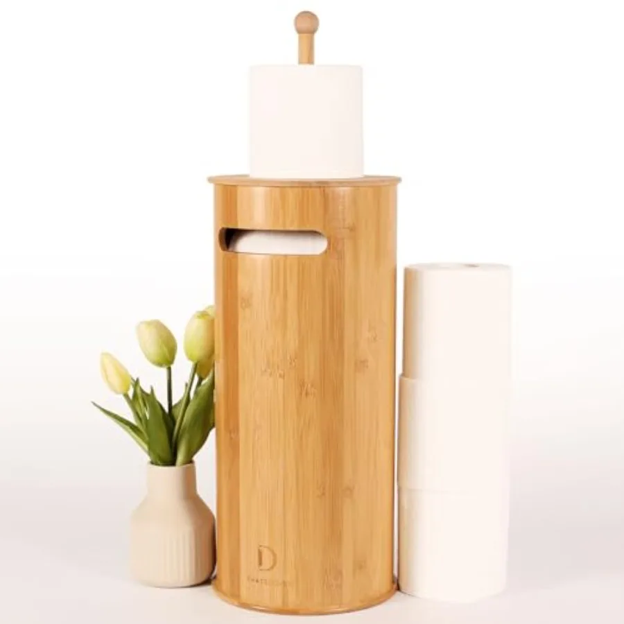 

Toilet Per d wi 3-Roll Tissue Holder for Boho Baroom FreandinBamboo Toilet Per Holder Wood Toilet Per Storage wi Lid.