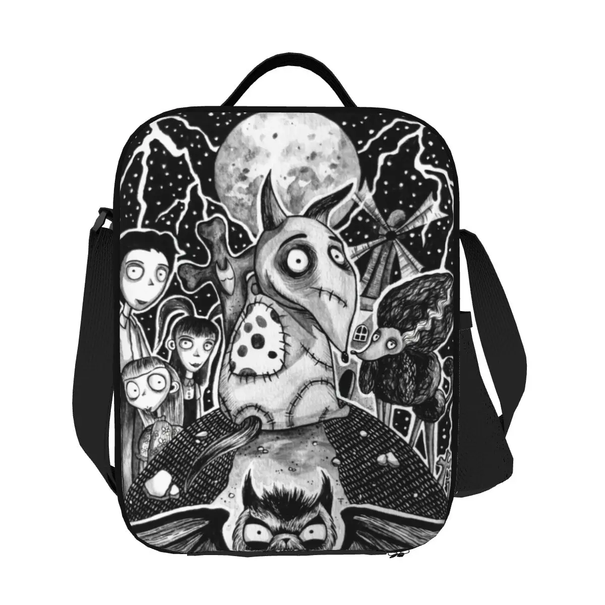 Custom Frankenweenie Sparky Dog Insulated Lunch Bags for Women Portable Cooler Thermal Food Bento Box Outdoor Camping Travel