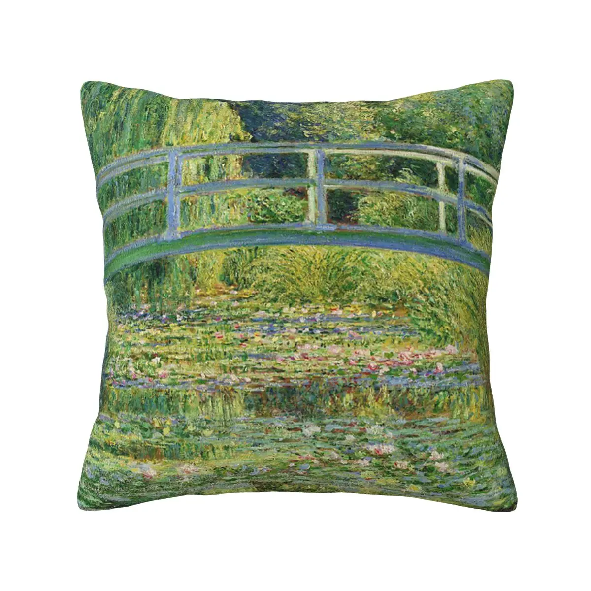 Claude Monet - Water-Lily Pond Square Pillowcase Pillow Cover Cushion Zip Decorative Comfort Throw Pillow for Home Bedroom
