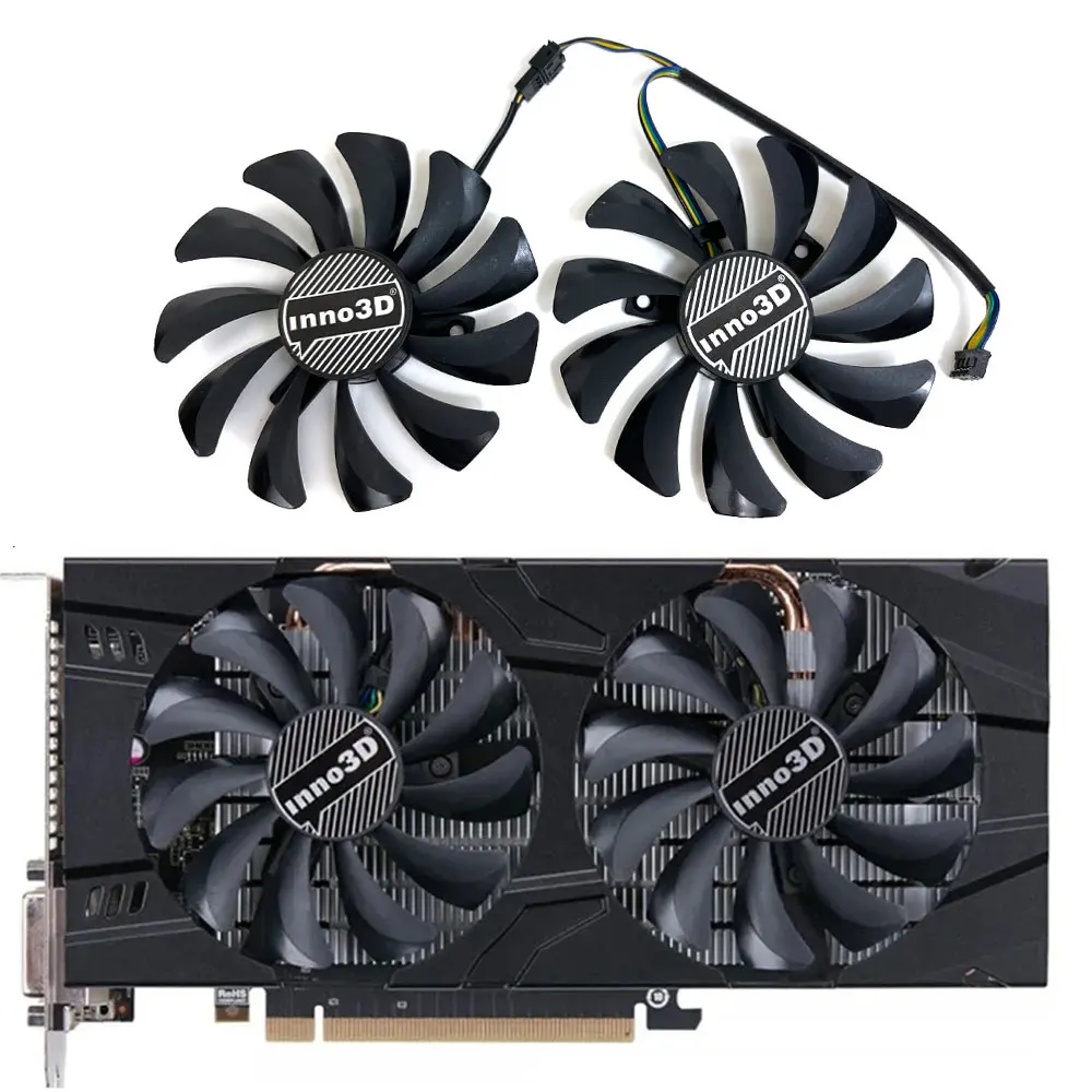 

2FANS/SET 85MM 4PIN INNO3D GTX 1060 6GB X2 Video card cooling fan，For INNO3D GTX 1060 3GB X2 Video card cooling fan