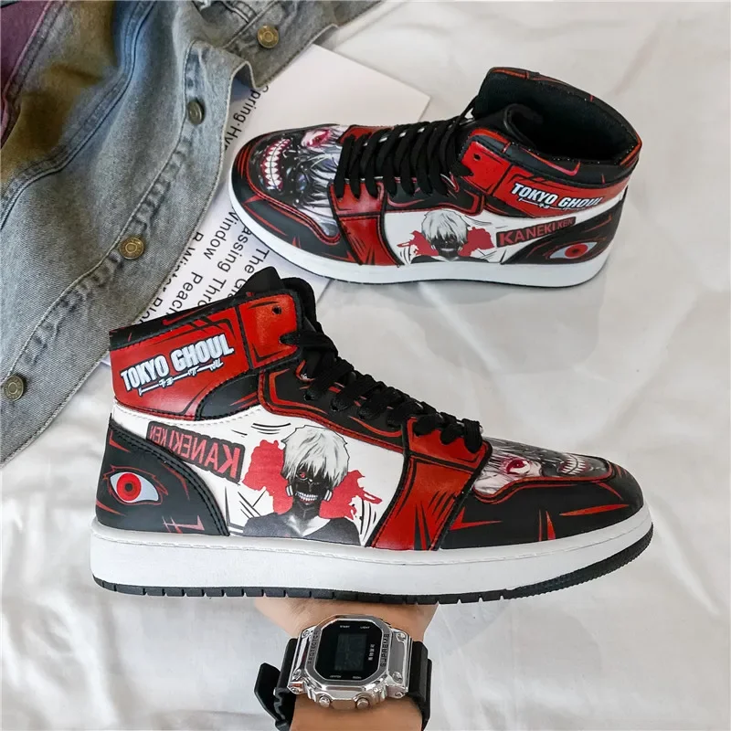 Dropshipping Tokyo Ghoul uomo Anime scarpe Sneakers uomo scarpe Casual Tenis scarpe di lusso Streetwear scarpe da corsa per uomo