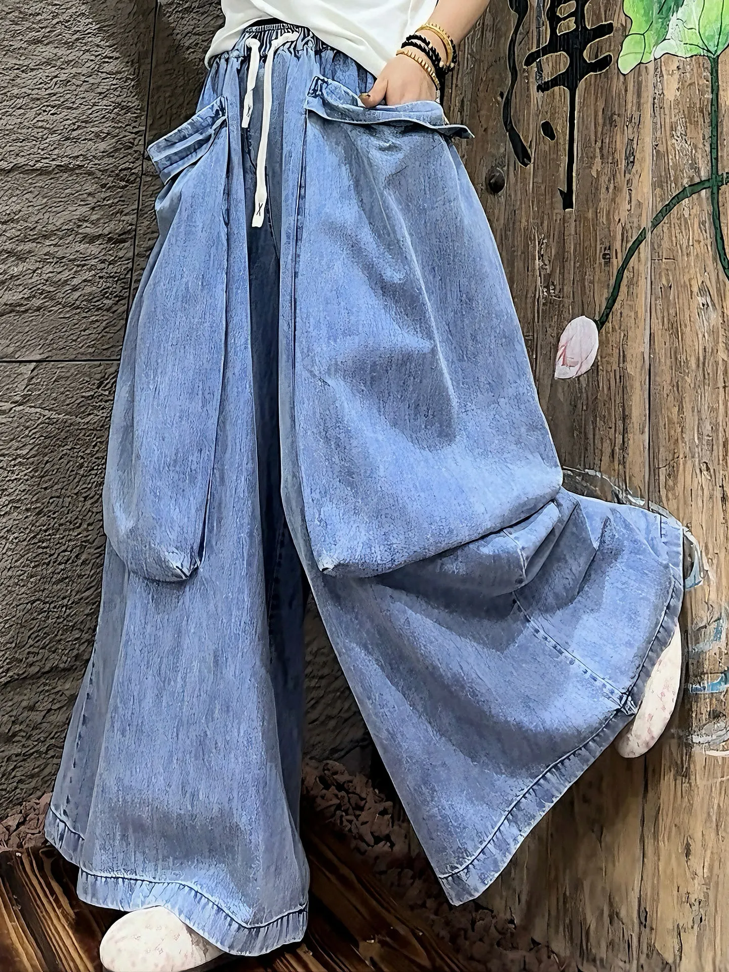 

Spring/Summer New Women's Jeans High Waist Loose Casual Wide Leg Pants