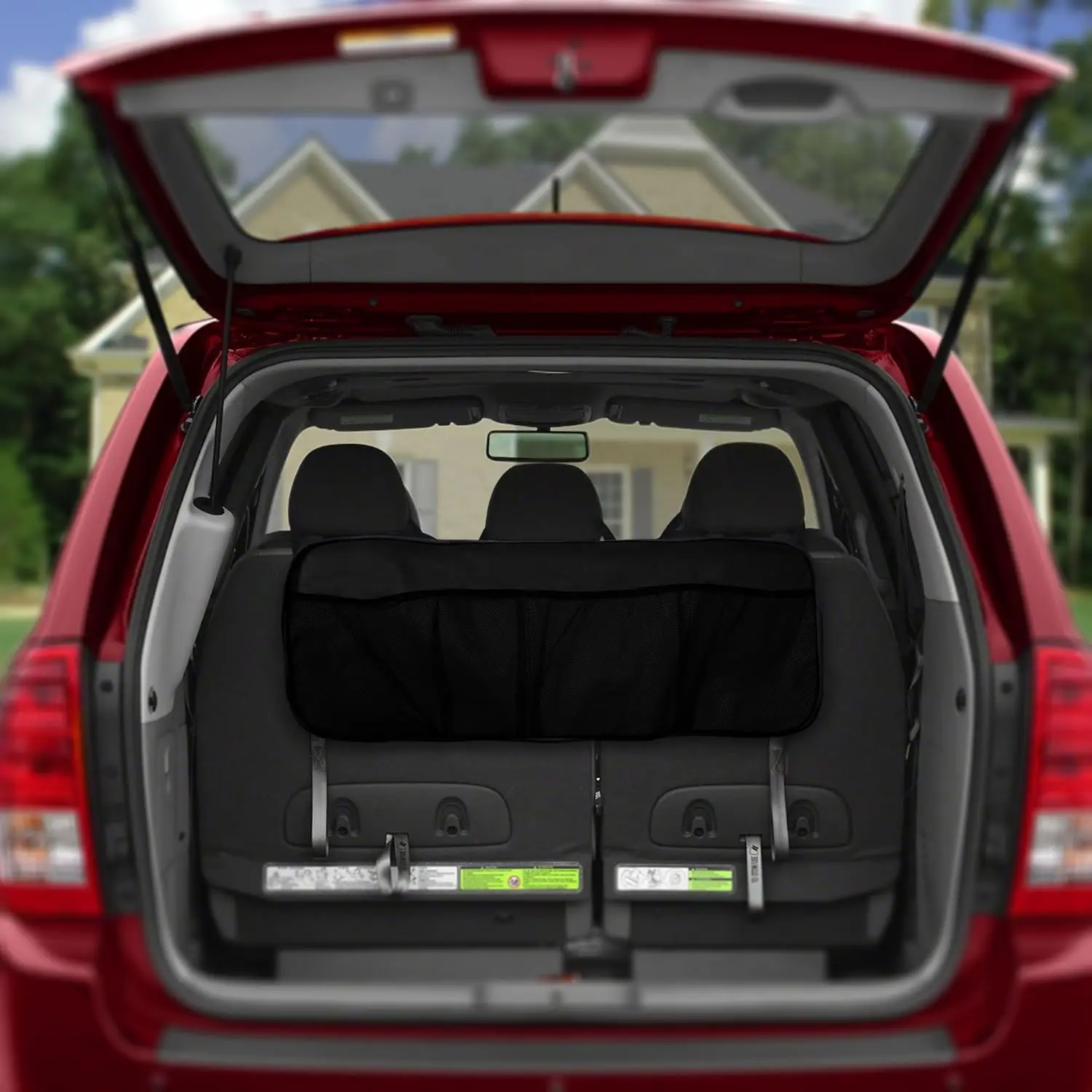 منظم صندوق السفر متعدد الجيوب، (أسود) مناسب عالميًا، مقاوم للماء بسعة كبيرة لتنظيم السيارة في المقعد الخلفي