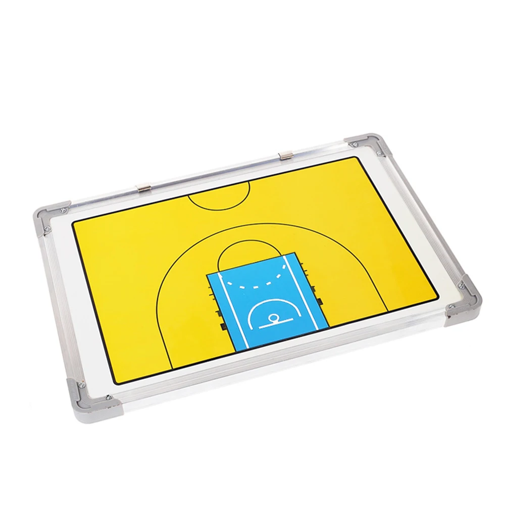 

1 pc Aluminum Alloy Basketball Board Hangable Coaching Training Practice Board With Magnets Sticker Eraser Marker Pen