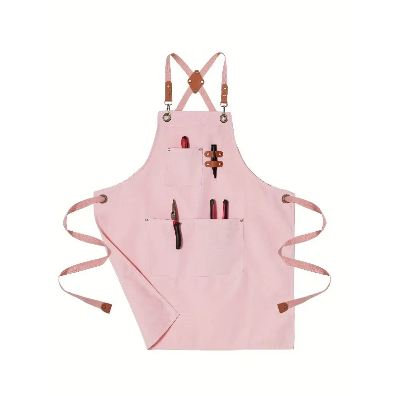 High Quality Canvas Apron Waterproof Oil Resistant Kitchen Cooking Baking Gardening Protective