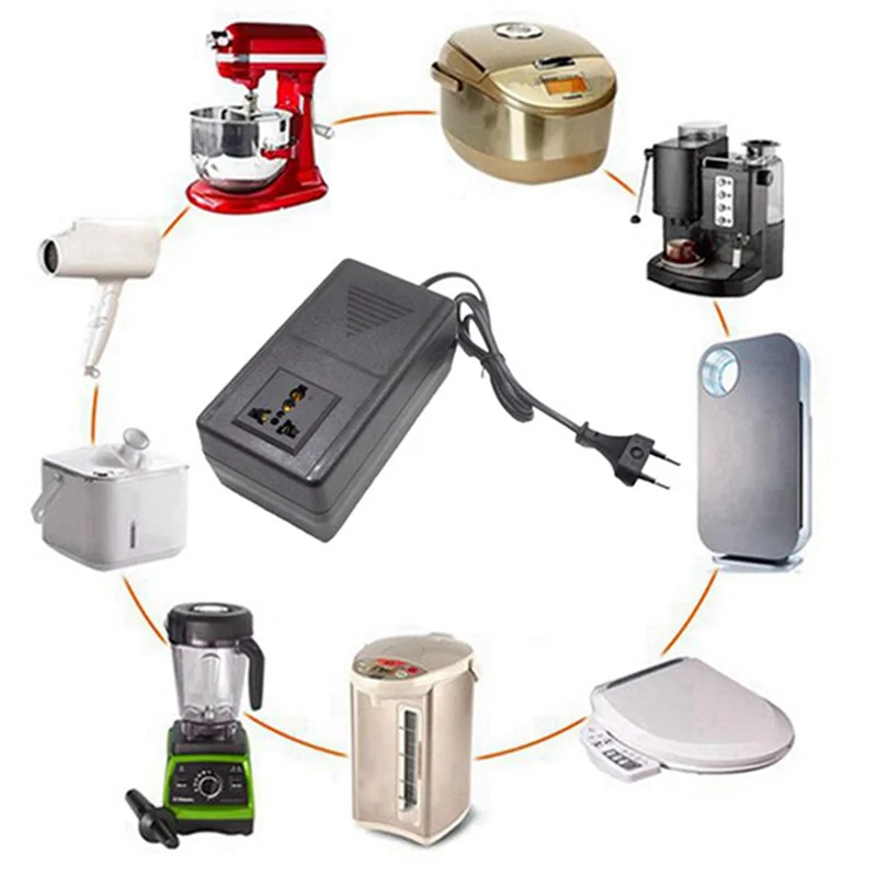 

Преобразователь напряжения 300 Вт, трансформатор 220 В до 110 В, понижающий преобразователь напряжения, дорожный адаптер, черный, вилка европейского стандарта-LICG