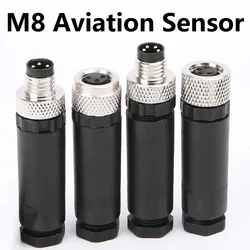 5/20PCS M8 3/4/5/6/8 Pin Sensor Connector Screw Male Female Threaded Plug Coupling Straight Aviation Eletrical Adapter