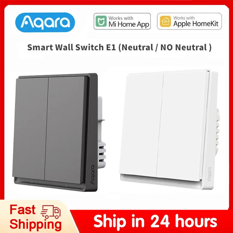 Original Aqara Smart Wall Switch E1 Zigbee 3.0 Wireless Light Switch Key No / With Neutral Fire Wire For Xiaomi Mi Home Homekit