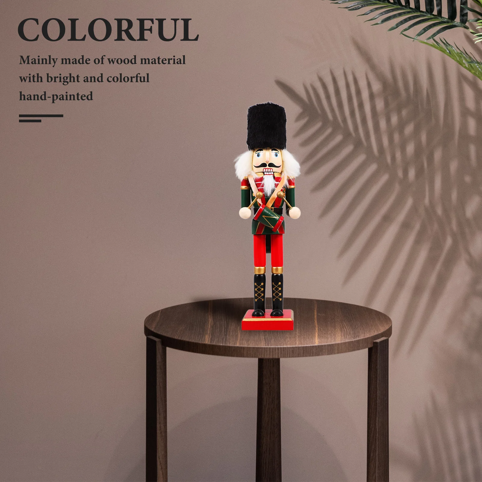 

Festive Wooden Nutcracker Xmas Gift Christmas Decor Soldier Design Handcrafted Desktop Ornament Wooden Nutcracker