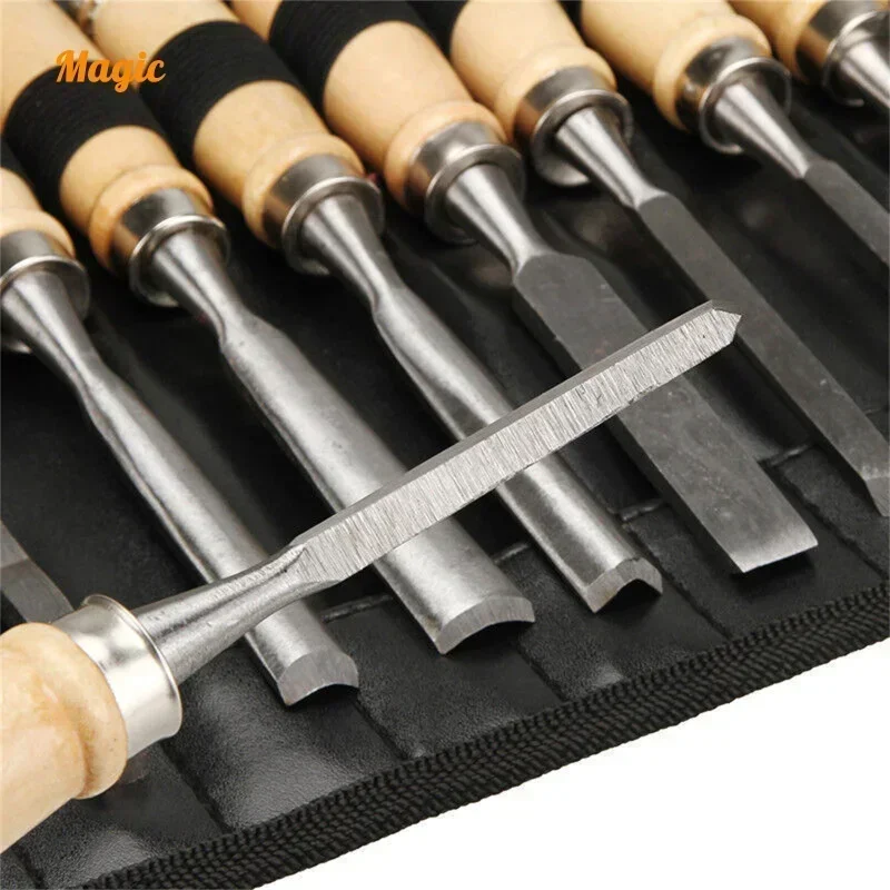 

Carving Carpenter Artist Wooden Storage For 12pcs Woodworking Bag Professional Set Tools Hand Tool With Sculptor