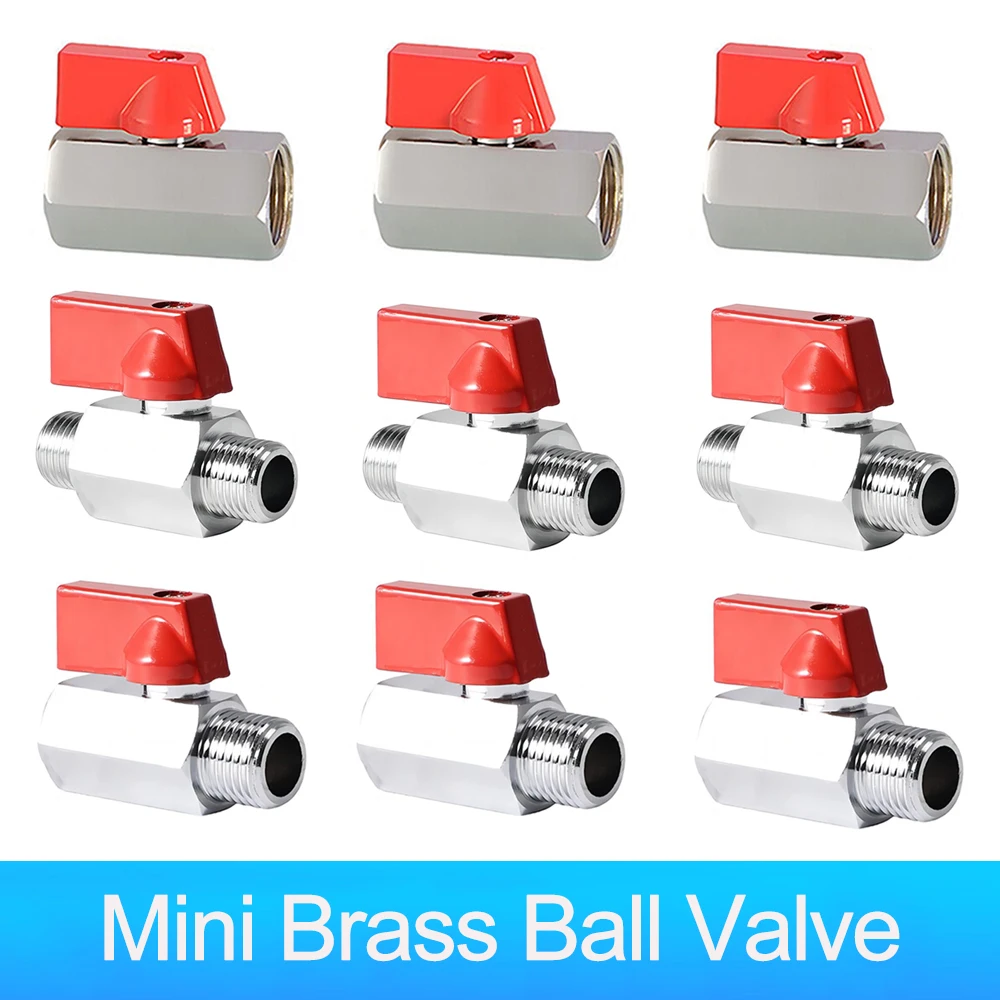 

Shut Off Switch Red Balloon Valve DN6 8 Male To Female Threaded BSP 1/8" 1/4" 3/8" 1/2" Brass Mini Ball Valve for Water Gas Oil