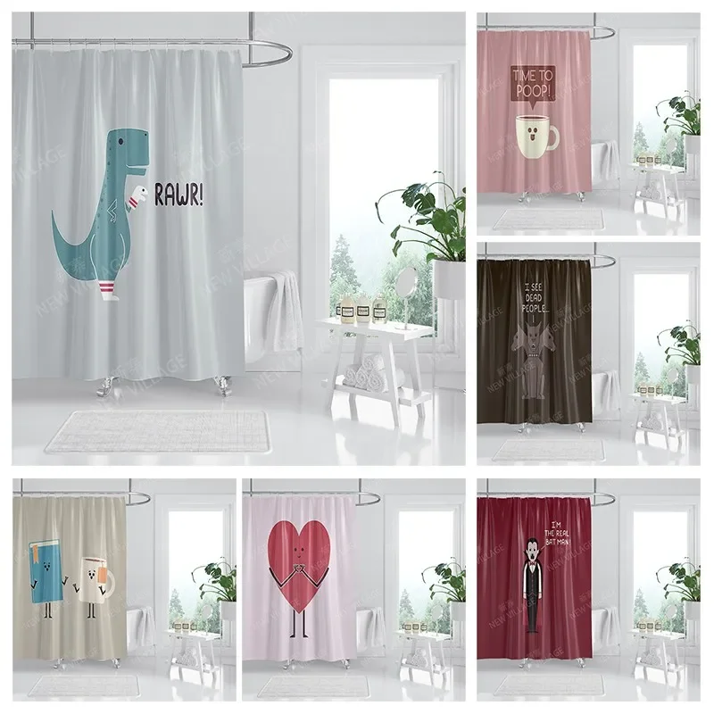 

Waterproof fabric shower curtain Bathroom curtain accessories 180x200 Bath curtain for shower 240*200 cartoon cute decor 240x200