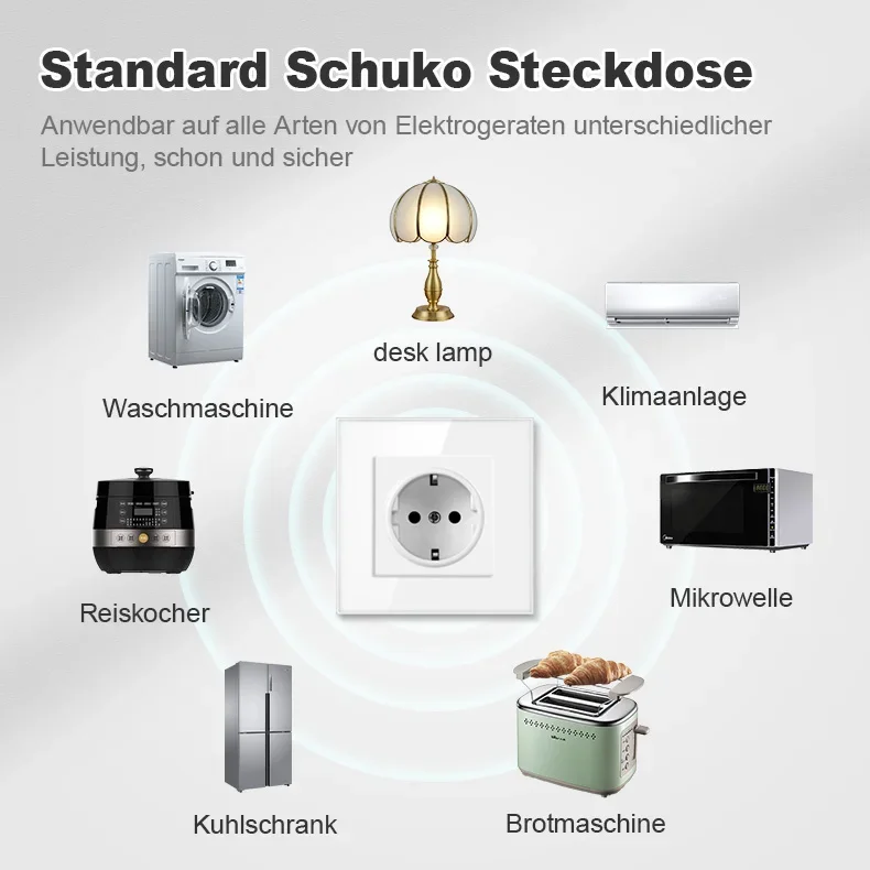 NYWP EU standard USB plug, 16a power socket, German power panel, four USB interfaces, dual frame 4 USB wall socket