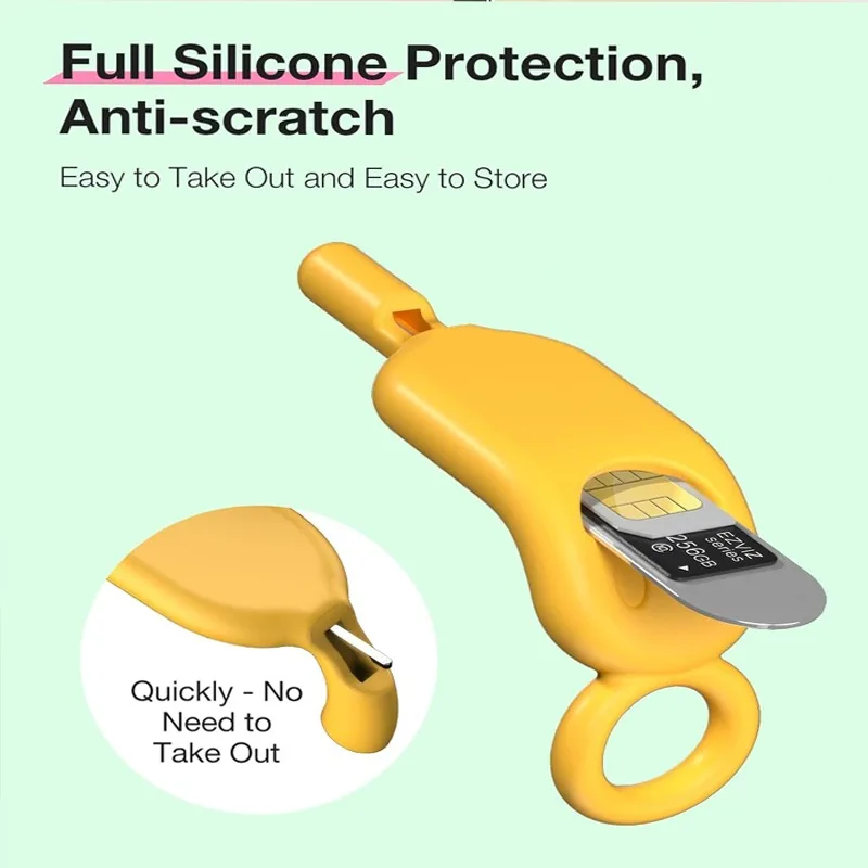 SIM Card Holder Keychain with Eject Pin Tool Anti-Lost Storage Case for Micro SD SIM Memory Cards for All Phone Universal Tools