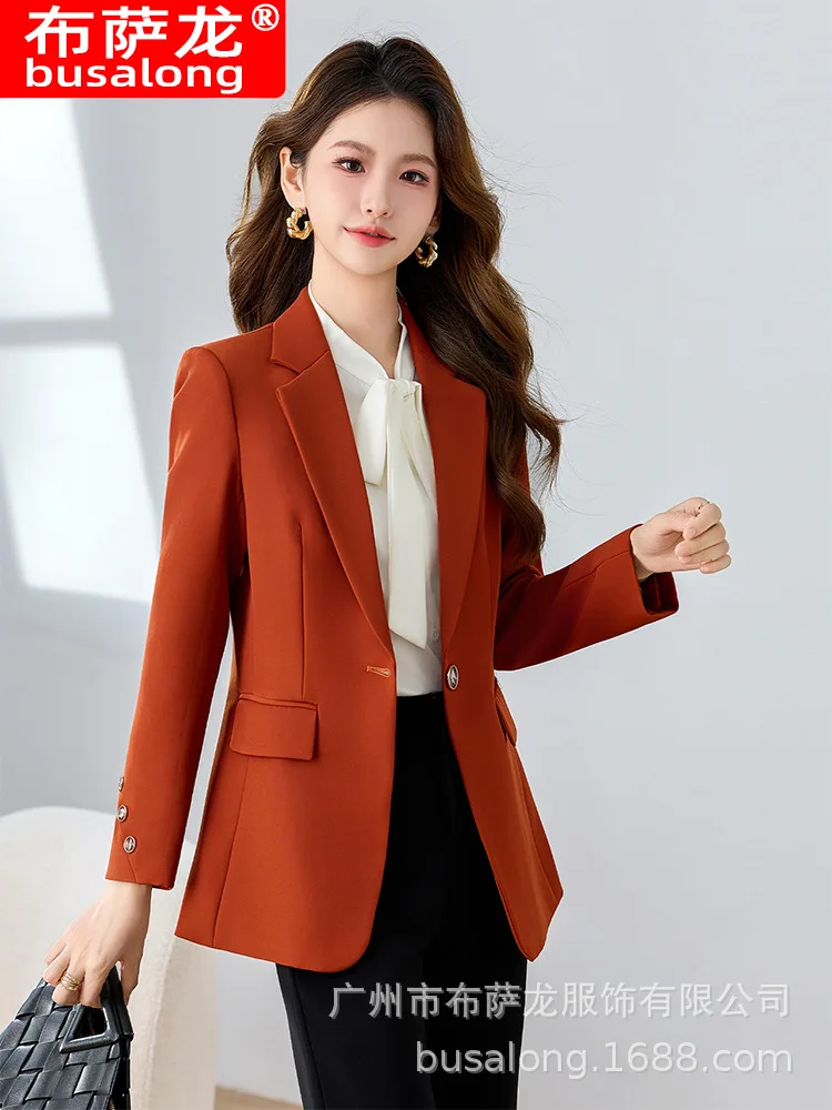 

2025New Stylish Fashion Suit Casual Women's Long Sleeve Professional Blazer Formal Women's Single Jacket Workwear2188