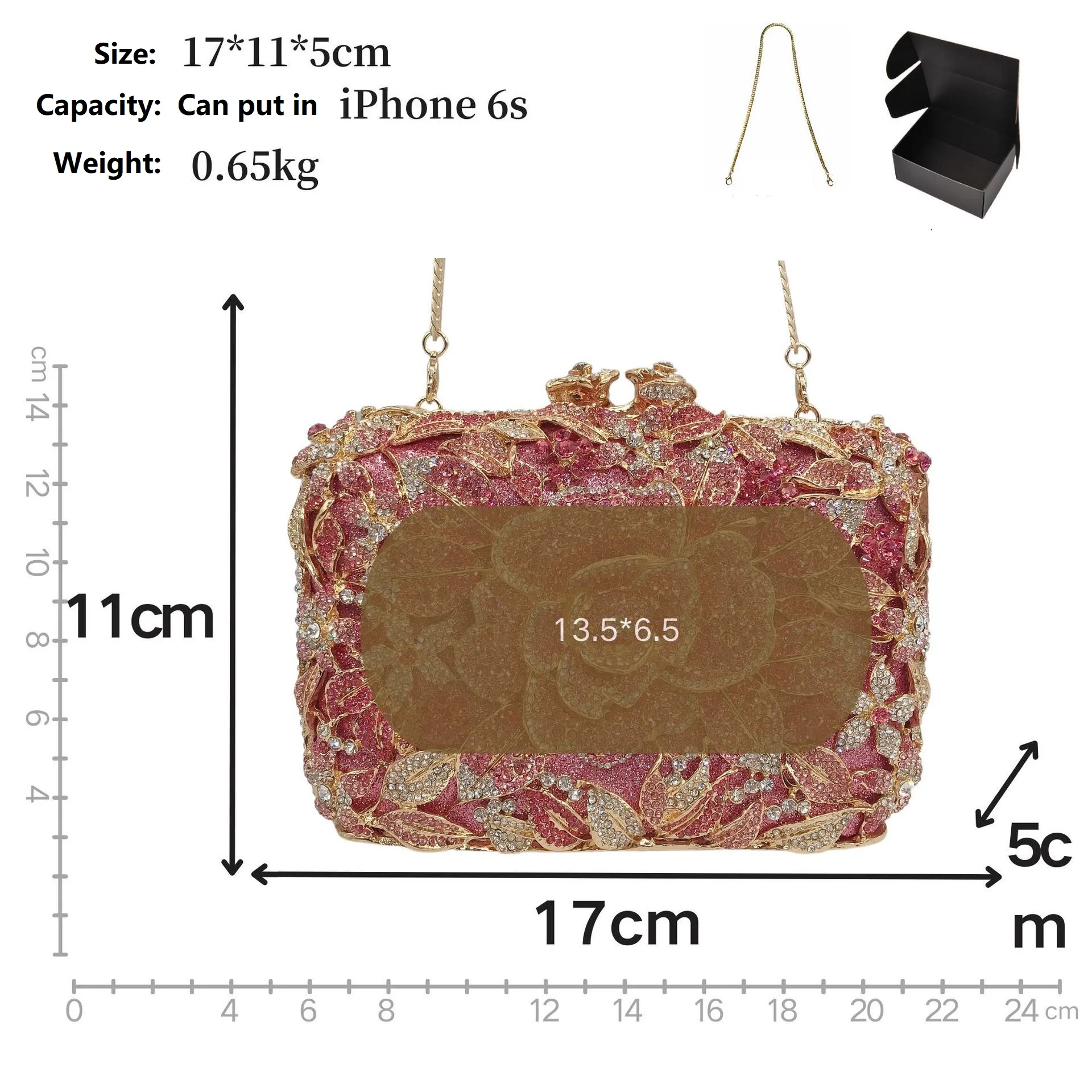 Pink Rhinestone Flower Clutch Purse Crystal Luxury Designer Women\'s Dinner Party Handbags Unique Diamond Wedding Evening Bags