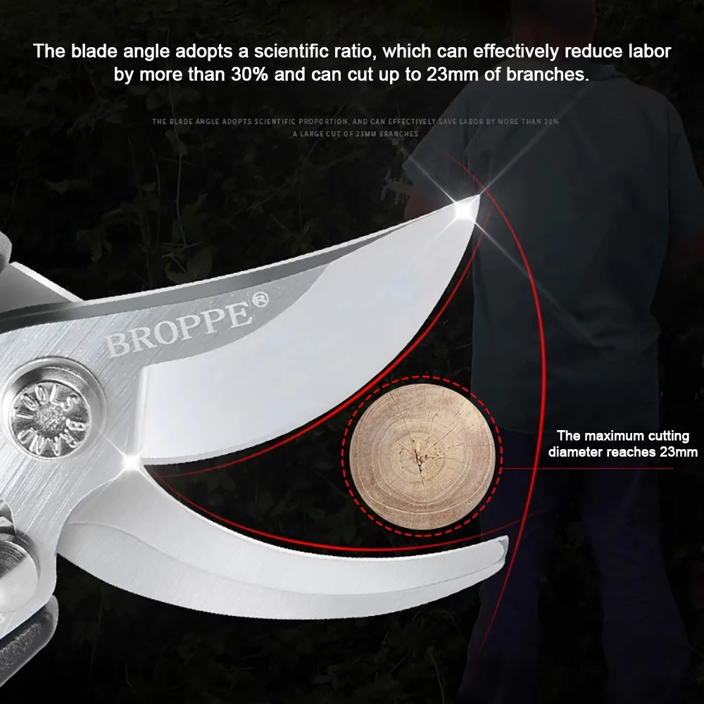BROPPE Alloy Steel Garden Cutter Ergonomic Fast Efficient Cutting Labor Saving Spring For Garden And Fruit Har Hand Tools