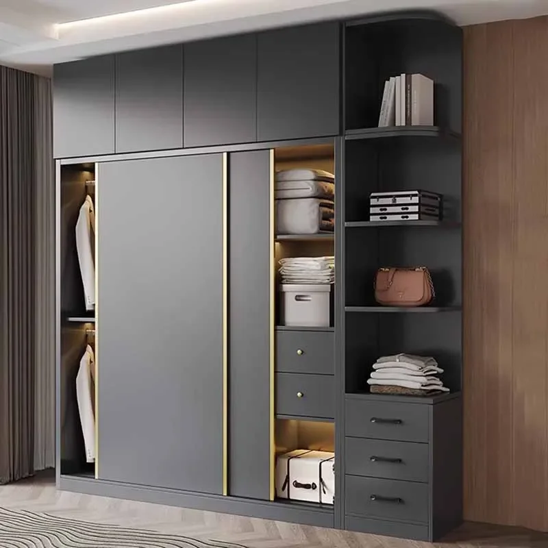 Clothes Girls Wardrobe Storage Gold Black Cube Display Wardrobe European Multifunction Vitrinas Cristal Expositoras Furniture