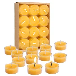 Paquete de 6/12 velas de miel de cera de abejas para velas candelitas Ritual oración de iglesia velas de oración religiosas decoración al por mayor fiesta de cumpleaños