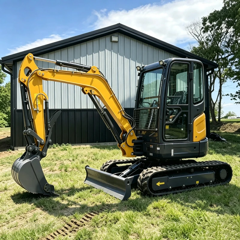 Mini Excavadora Hidráulica, Pequeña Excavadora de 1500 kg para Excavar Zanjas en Granjas, Renovación de Patios Traseros, Proyectos Pequeños, Personalizable