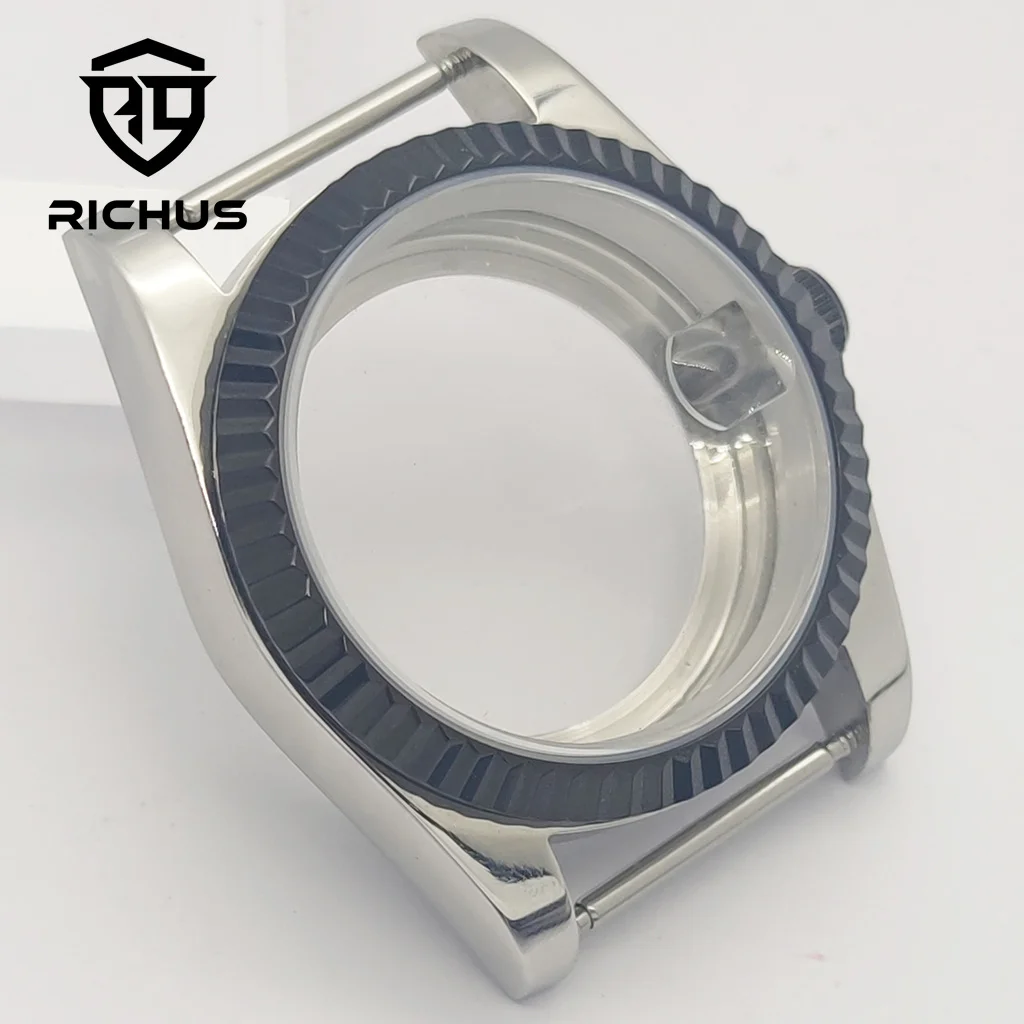 RICHUS 36/39mm caja de cristal de zafiro 100m resistente al agua ajuste NH34 NH35 NH36 ETA2824 PT5000 Miyota8215-DG accesorios de reloj de movimiento