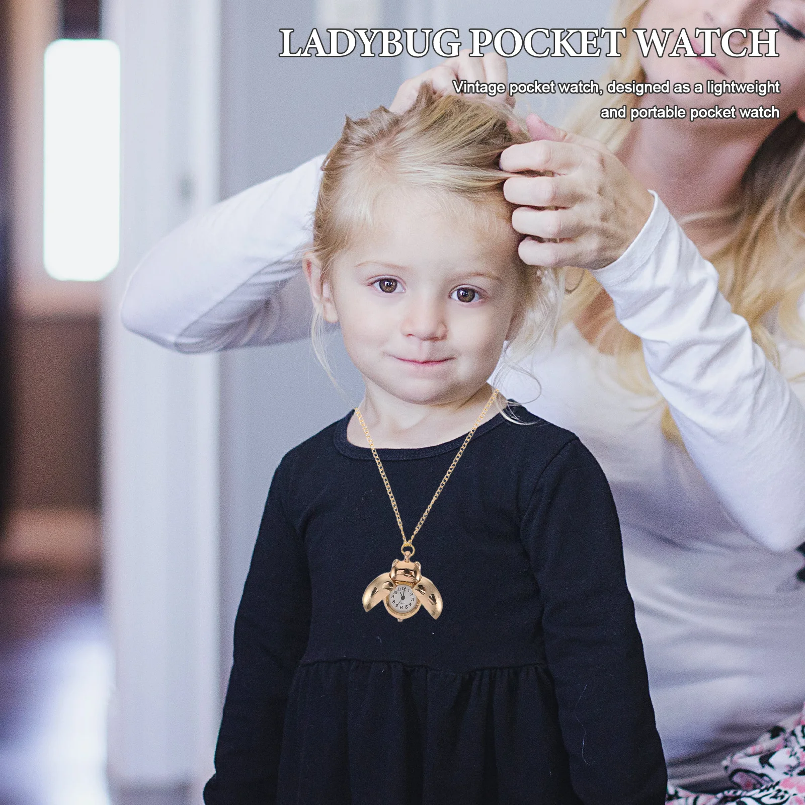 ساعة جيب للأطفال: قلادة كوارتز عتيقة على شكل خنفساء وأرقام عربية ومينا شفافة للأطفال والبنات والأولاد هدية عيد الميلاد والكريسماس