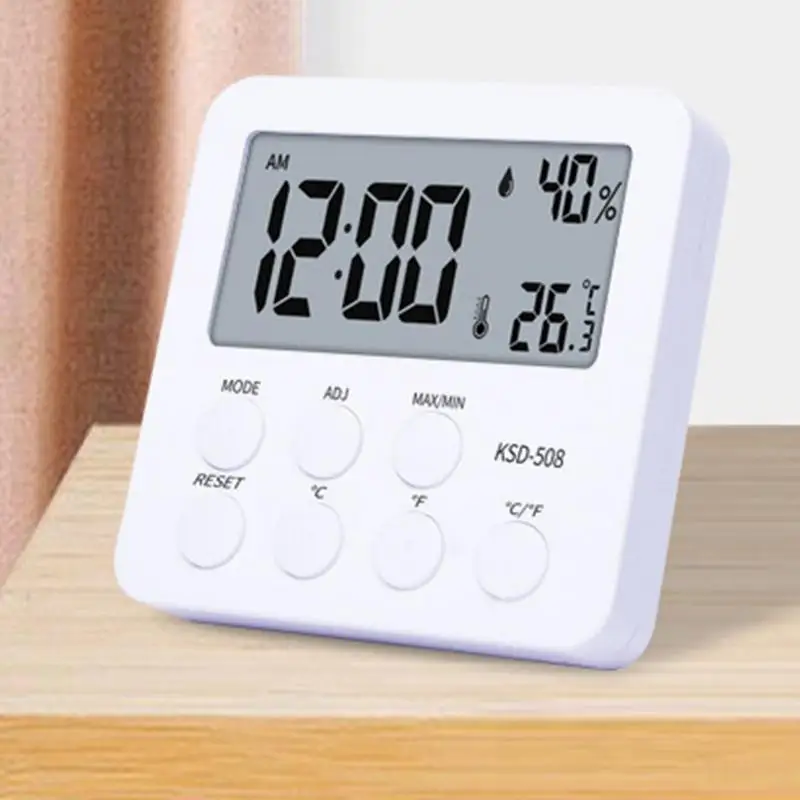 1pc New LCD Digital Temperature Baby Room Humidity Meter Backlight Home Indoor Electronic Hygrometer Thermometer Weather Station