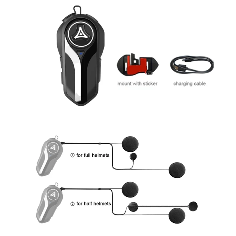 

Intercom Interconnection Outdoor Riding Waterproof Headset With Noise Reduction 1Set