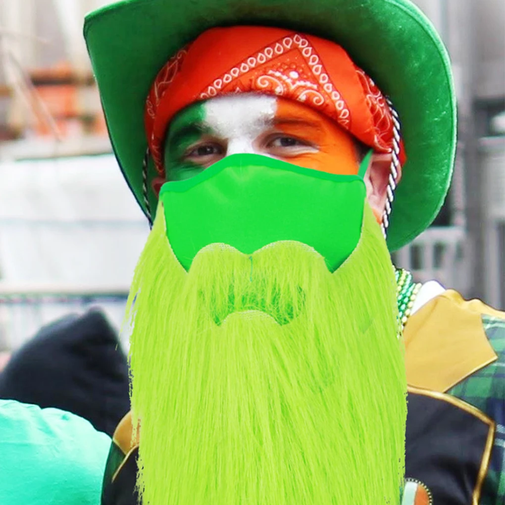 حزمة من 3 واقيات وجه للأطفال، لحية طويلة، دروع فم قطنية مضحكة قابلة للتنفس، ديكور محمول للولائم، مقاس حر