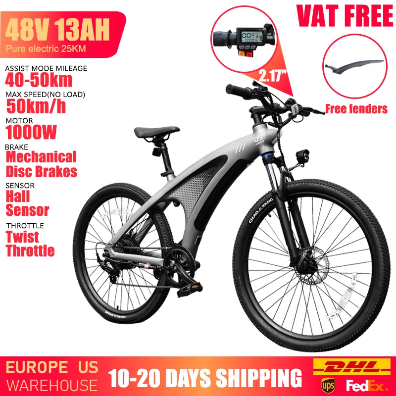 HUANCI Q5 E Bike 2000W Electric Dirt Bike Off-Road Electric Bikes 48V 20AH Electric Bicycle 57km/h 27.5 Inch Ebikes Adults Bike
